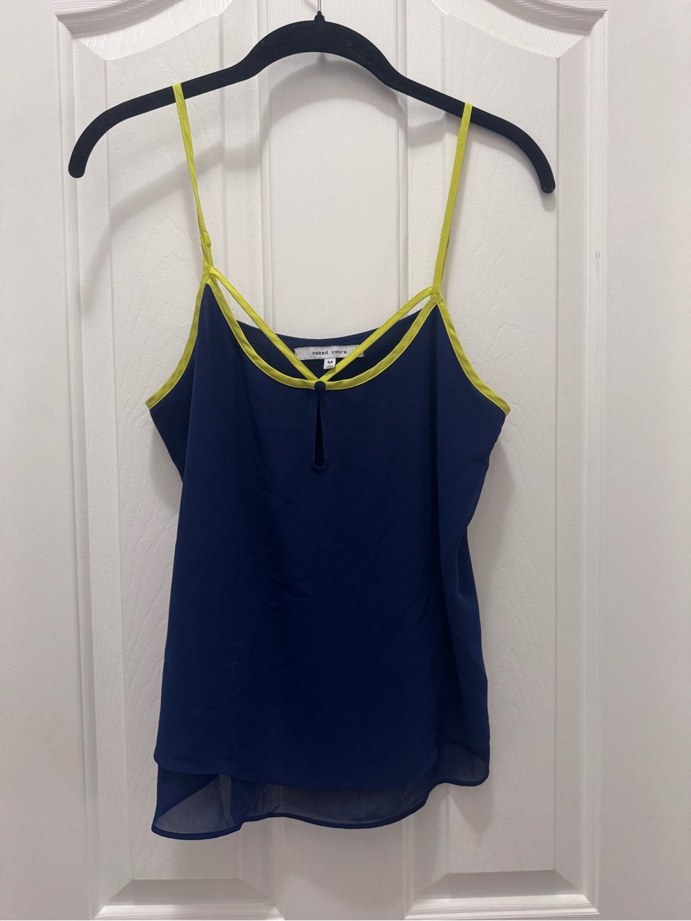 Naked Zebra Navy Cami with Lime Accent